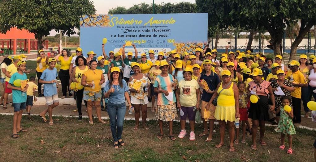 Secretarias de Assistência Social e de Saúde realizam caminhada do ‘Setembro Amarelo’ em Santa Terezinha